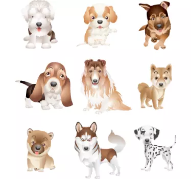 Puppy Club Sticker Collection - TenStickers
