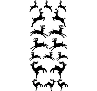 Reindeer Collection Christmas Decal - TenStickers