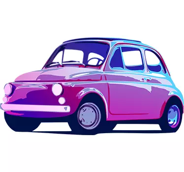 Retro Fiat 500 Sticker - TenStickers