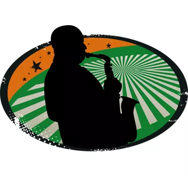 Saxophonist Silhouette Sticker - TenStickers