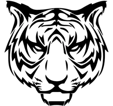 Scowling Tiger Sticker - TenStickers