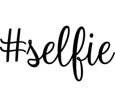 #Selfie tag text mirror sticker - TenStickers