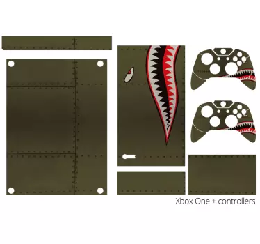 Shark teeth print xbox sticker - TenStickers