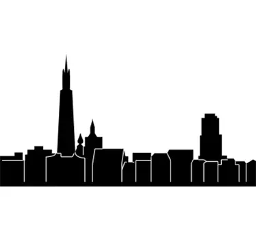 Skyline silhouette cityscape outline - TenStickers