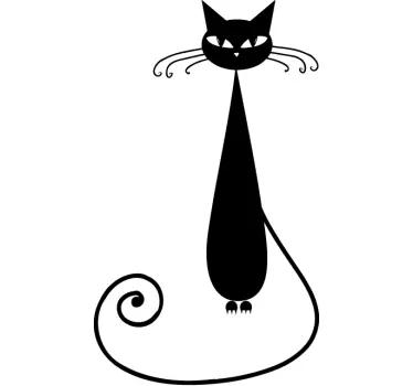 Slim Kitty Wall Sticker - TenStickers