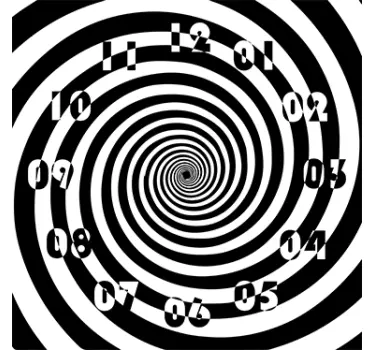 Spiral Illusion Wall Clock Sticker - TenStickers