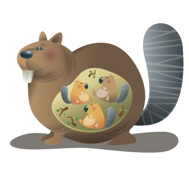 Squirrel Mother Wall Sticker - TenStickers