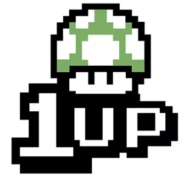 Super Mario 1 Up pixel gaming wall sticker - TenStickers