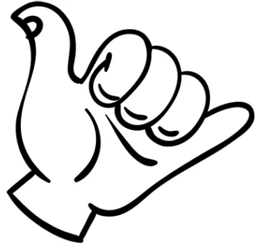 Surfing Hand Gesture Sticker - TenStickers