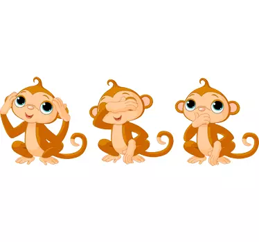 Three Monkeys Kids Sticker - TenStickers
