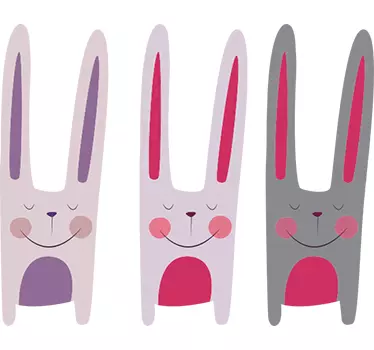 Three Rabbits Wall Sticker - TenStickers