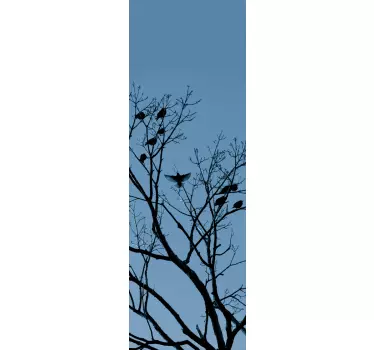 Tree & Birds Fridge Sticker - TenStickers