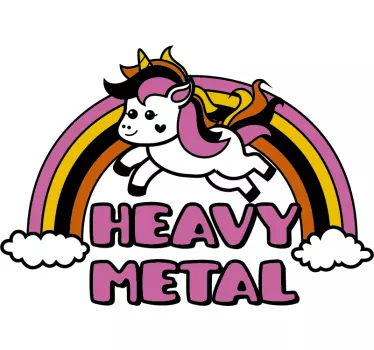 Unicorn Heavy Metal Wall Sticker - TenStickers