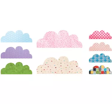 Pack of 9 Various Cloud Textures Kids Stickers - TenStickers