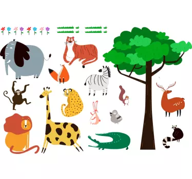 Wild Animals Bedroom Sticker - TenStickers