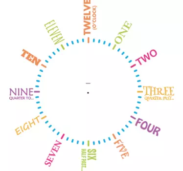 Word Time Clock Sticker - TenStickers