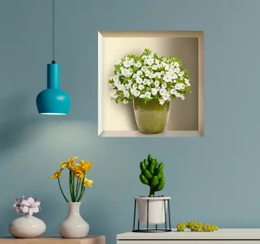 3D Plant Frame Wall Mural Sticker - TenStickers