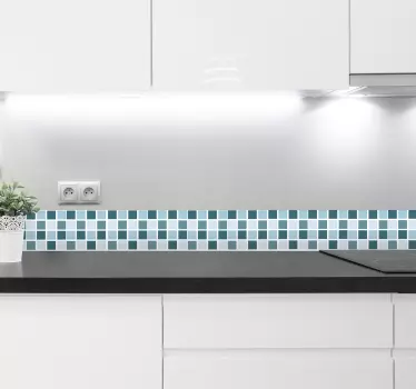 Cool Tones Bathroom Mosaic Tile Transfer - TenStickers