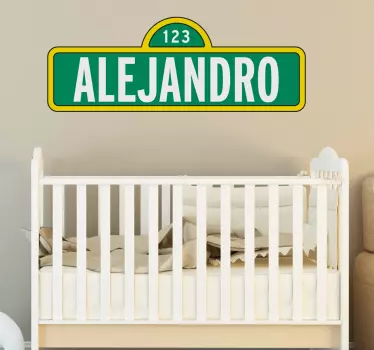 Customisable Sesame street name kids room wall sticker - TenStickers