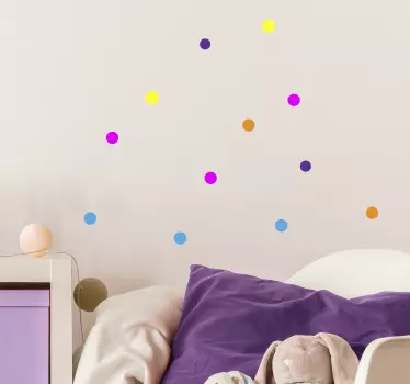 Geometric wall sticker vibrant dot patterns - TenStickers