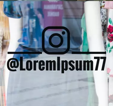 Simple instragram personalised Shop Window Decal - TenStickers