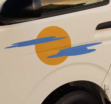 Sun and clouds car sticker - TenStickers