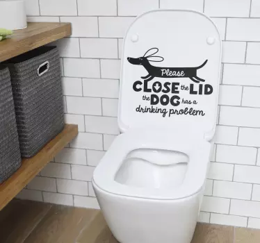 Close the lid  funny dog pet sticker - TenStickers