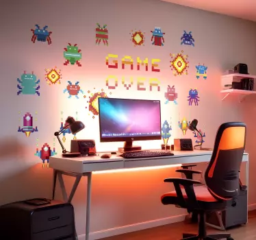 8 bits arcade screen video game sticker - TenStickers