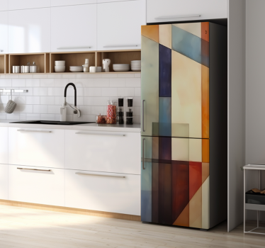 Abstract art geometric pattern fridge decal - TenStickers