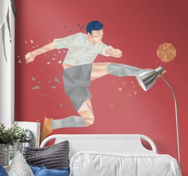 Abstract professional footballer football wall sticker - TenStickers