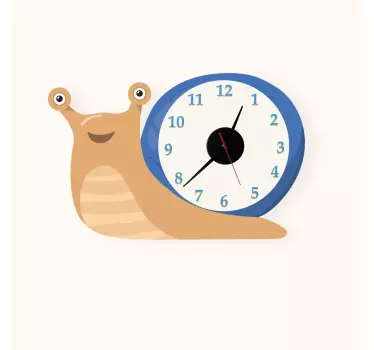 Cute Snail clock wall sticker - TenStickers