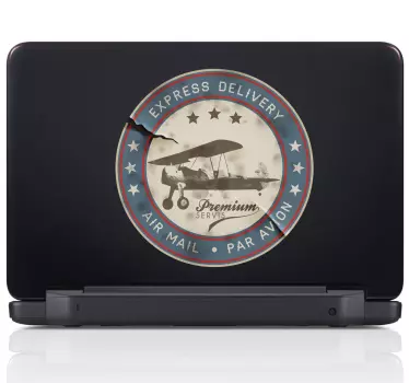 Airmail Stamp Laptop Sticker - TenStickers