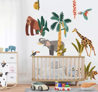 Animal jungle children's room wall sticker - TenStickers
