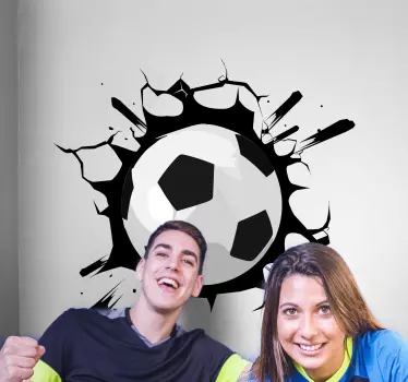 Ball through the wall football decal - TenStickers