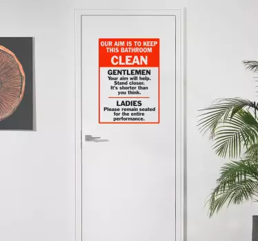 Bathroom Door Sticker - TenStickers
