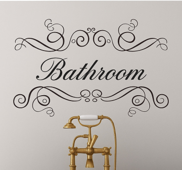 Bathroom wall sticker classy calligraphy design - TenStickers