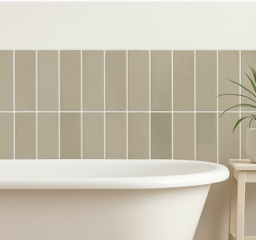 Bathroom wall sticker linear stone natural - TenStickers