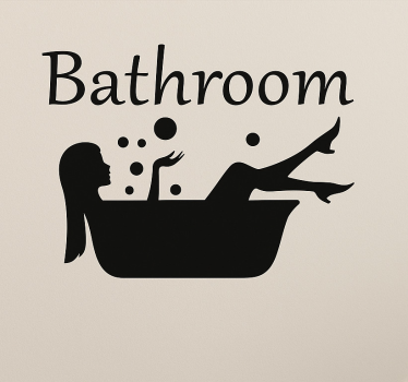 Bathroom wall sticker relaxing bathtub and bubbles - TenStickers