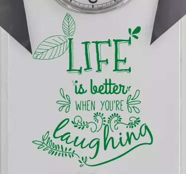 Beautiful life of laughing motivational wall  decal - TenStickers