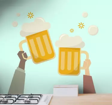Beer cheers Logo drink wall sticker - TenStickers