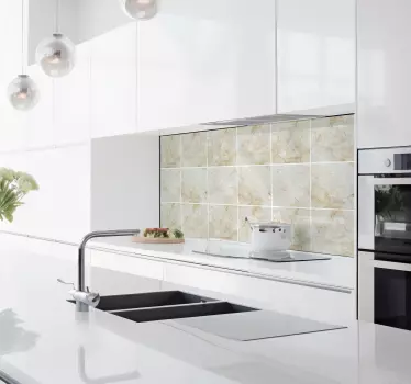 Beige marble tile sticker - TenStickers