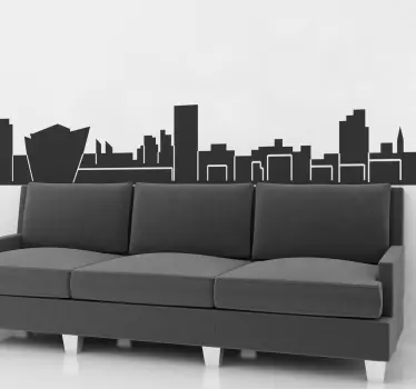 Belfast Skyline Decal - TenStickers