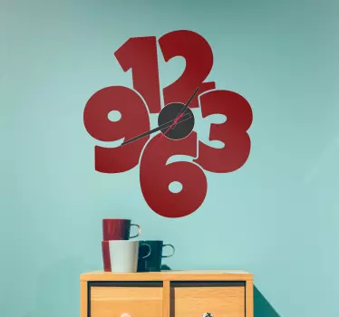Big numbers sticker clock - TenStickers