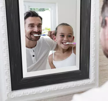 Black frame mirror decal - TenStickers