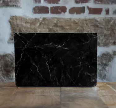 Black marble laptop decal - TenStickers