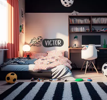 Boots and Ball football Kids Wall Sticker - TenStickers