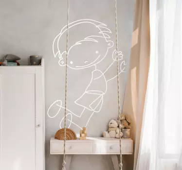 Boy Jumping Sticker - TenStickers