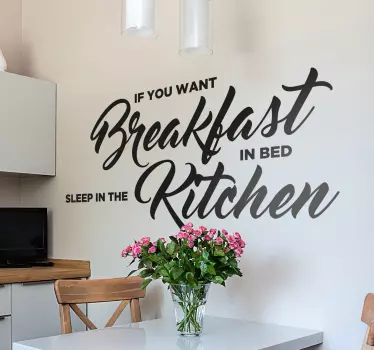 Breakfast In Bed Text Sticker - TenStickers