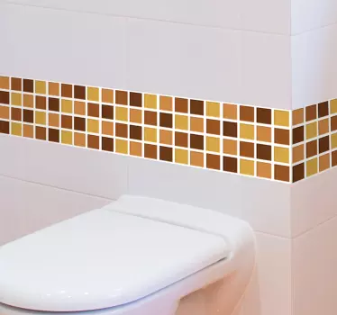 Brown Tones Bathroom Mosaic Vinyl - TenStickers