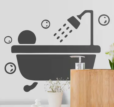 Bubble bath shower decal - TenStickers